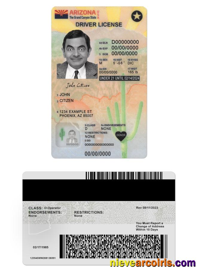 USA Arizona driving license version 2
